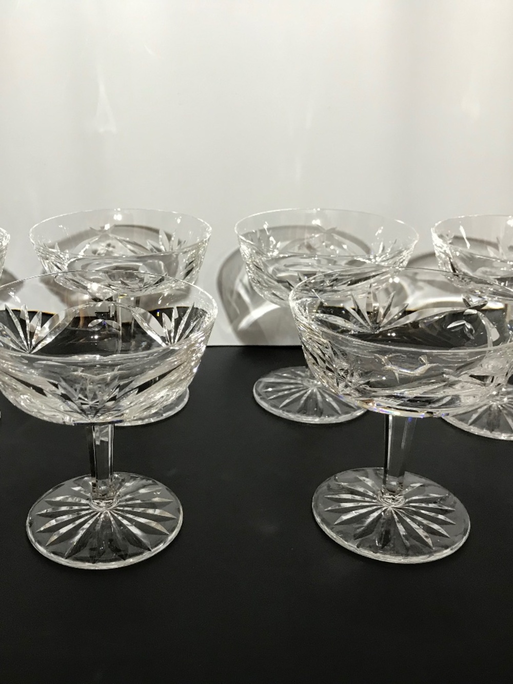 Vintage Set of 6 Waterford Crystal ASHLING Champagne/Tall Sherbet Glasses 4 1/8”